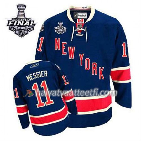 Reebok Miesten NHL New York Rangers Pelipaita Mark Messier #11 Kolmas Sininen 2014 Stanley Cup