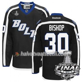 Reebok NHL Tampa Bay Lightning Pelipaita Ben Bishop #30 Musta Kolmas 2016 Stanley Cup