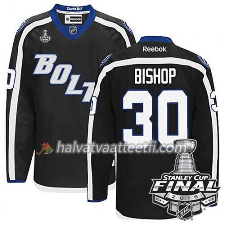 Reebok NHL Tampa Bay Lightning Pelipaita Ben Bishop #30 Musta Kolmas 2016 Stanley Cup