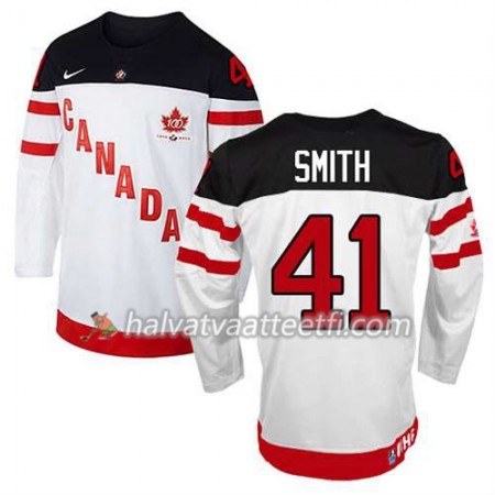 Reebok Miesten NHL Premier Olympic-Canada Team Pelipaita Mike Smith #41 100th Anniversary Valkoinen Paita