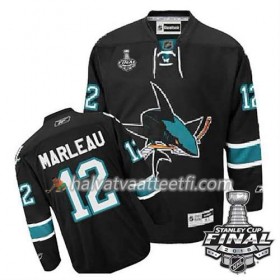 Reebok NHL San Jose Sharks Pelipaita Patrick Marleau #12 Musta Kolmas 2016 Stanley Cup