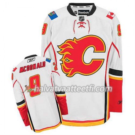 Reebok Miesten NHL Calgary Flames Pelipaita Lanny McDonald #9 Vieras Valkoinen Reebok Miesten NHL Calgary Flames Pelipaita Lanny McDonald #9 Vieras Valkoinen