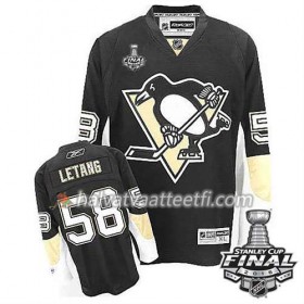 Reebok NHL Pittsburgh Penguins Pelipaita Kris Letang #58 Musta Koti 2016 Stanley Cup