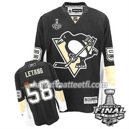 Reebok NHL Pittsburgh Penguins Pelipaita Kris Letang #58 Musta Koti 2016 Stanley Cup Reebok NHL Pittsburgh Penguins Pelipaita Kris Letang #58 Musta Koti 2016 Stanley Cup