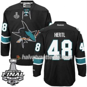 Reebok NHL San Jose Sharks Pelipaita Tomas Hertl #48 Musta Kolmas 2016 Stanley Cup