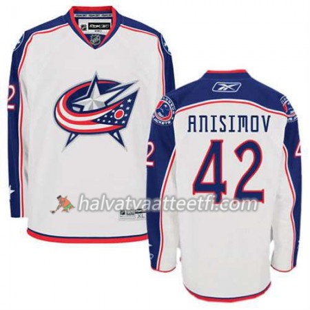 Reebok Miesten NHL Columbus Blue Jackets Pelipaita Artem Anisimov #42 Vieras Valkoinen Reebok Miesten NHL Columbus Blue Jackets Pelipaita Artem Anisimov #42 Vieras Valkoinen