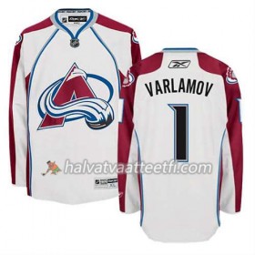 Reebok Miesten NHL Colorado Avalanche Pelipaita Semyon Varlamov #1 Vieras Valkoinen