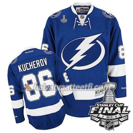 Reebok NHL Tampa Bay Lightning Pelipaita Nikita Kucherov #86 Sininen Koti 2016 Stanley Cup