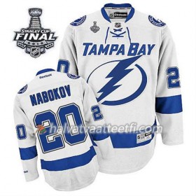 Reebok Miesten NHL Tampa Bay Lightning Pelipaita Evgeni Nabokov #20 Vieras Valkoinen 2015 Stanley Cup