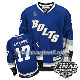 Reebok NHL Tampa Bay Lightning Pelipaita Alex Killorn #17 Sininen Kolmas 2016 Stanley Cup