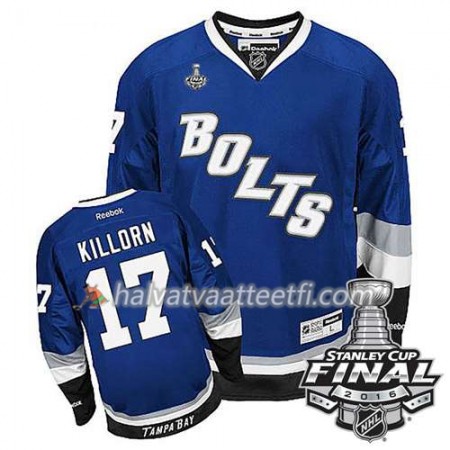 Reebok NHL Tampa Bay Lightning Pelipaita Alex Killorn #17 Sininen Kolmas 2016 Stanley Cup