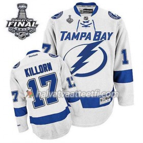 Reebok Miesten NHL Tampa Bay Lightning Pelipaita Alex Killorn #17 Vieras Valkoinen 2015 Stanley Cup
