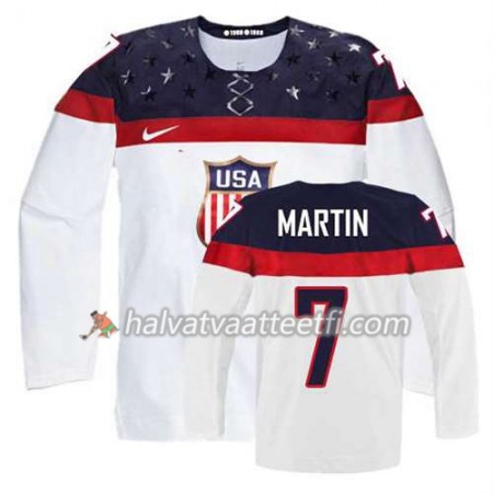Reebok Naisten NHL Premier Olympic-USA Team Pelipaita Paul Martin #7 Koti Valkoinen Paita