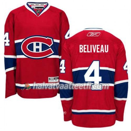 Reebok Miesten NHL Montreal Canadiens Pelipaita Jean Beliveau #4 Koti Punainen