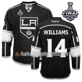 Reebok Miesten NHL Los Angeles Kings Pelipaita Justin Williams #14 Koti Musta 2014 Stanley Cup