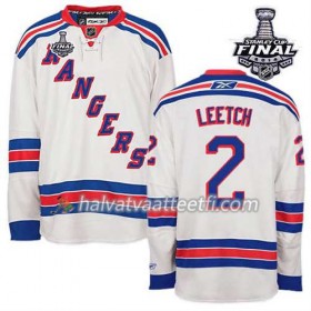 Reebok Miesten NHL New York Rangers Pelipaita Brian Leetch #2 Vieras Valkoinen 2014 Stanley Cup