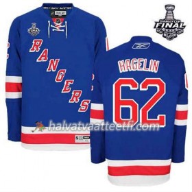Reebok Miesten NHL New York Rangers Pelipaita Carl Hagelin #62 Koti Sininen 2014 Stanley Cup