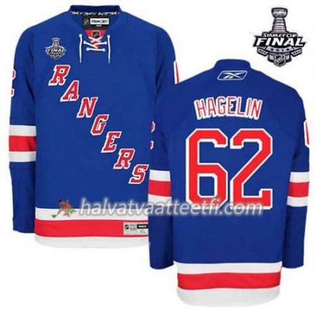 Reebok Miesten NHL New York Rangers Pelipaita Carl Hagelin #62 Koti Sininen 2014 Stanley Cup