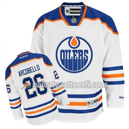Reebok Miesten NHL Edmonton Oilers Pelipaita Mark Arcobello #26 Vieras Valkoinen Reebok Miesten NHL Edmonton Oilers Pelipaita Mark Arcobello #26 Vieras Valkoinen