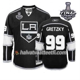 Reebok Miesten NHL Los Angeles Kings Pelipaita Wayne Gretzky #99 Koti Musta 2014 Stanley Cup