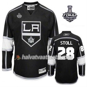 Reebok Miesten NHL Los Angeles Kings Pelipaita Henrik Lundqvist #28 Koti Musta 2014 Stanley Cup