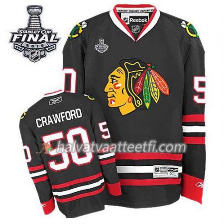 Reebok Miesten NHL Chicago Blackhawks Pelipaita Corey Crawford #50 Kolmas Musta 2015 Stanley Cup Reebok Miesten NHL Chicago Blackhawks Pelipaita Corey Crawford #50 Kolmas Musta 2015 Stanley Cup