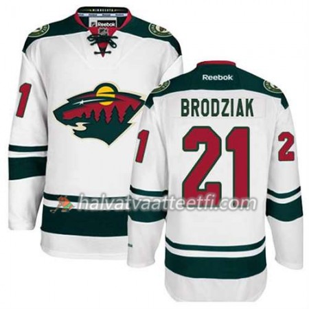 Reebok Miesten NHL Minnesota Wild Pelipaita Kyle Brodziak #21 Vieras Valkoinen