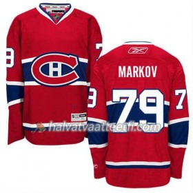 Reebok Miesten NHL Montreal Canadiens Pelipaita Andrei Markov #79 Koti Punainen