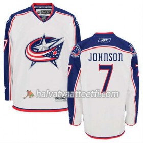 Reebok Miesten NHL Columbus Blue Jackets Pelipaita Jack Johnson #7 Vieras Valkoinen