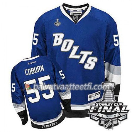 Reebok NHL Tampa Bay Lightning Pelipaita Braydon Coburn #55 Sininen Kolmas 2016 Stanley Cup Reebok NHL Tampa Bay Lightning Pelipaita Braydon Coburn #55 Sininen Kolmas 2016 Stanley Cup