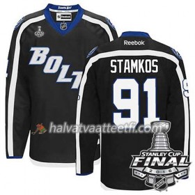 Reebok NHL Tampa Bay Lightning Pelipaita Steven Stamkos #91 Musta Kolmas 2016 Stanley Cup