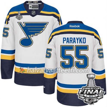 Reebok NHL St. Louis Blues Pelipaita Colton Parayko #55 Valkoinen Vieras 2016 Stanley Cup