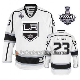 Lasten NHL Los Angeles Kings Pelipaita Dustin Brown #23 Vieras Valkoinen 2014 Stanley Cup