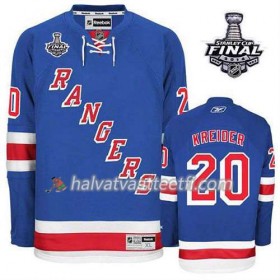 Reebok Miesten NHL New York Rangers Pelipaita Chris Kreider #20 Koti Sininen 2014 Stanley Cup