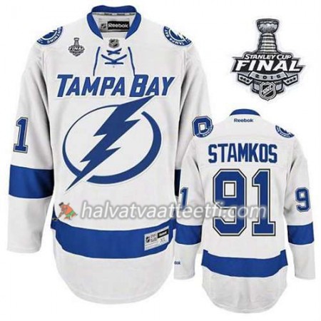 Lasten NHL Tampa Bay Lightning Pelipaita Steven Stamkos #91 Vieras Valkoinen 2015 Stanley Cup
