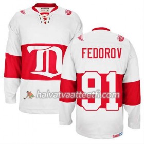 Reebok Miesten NHL Detroit Red Wings Pelipaita Sergei Fedorov #91 Winter Classic Valkoinen
