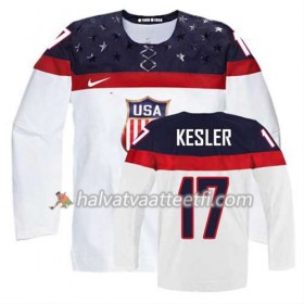 Lasten NHL Premier Olympic-USA Team Pelipaita Ryan Kesler #17 Koti Valkoinen Paita