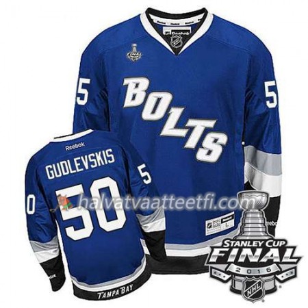 Reebok NHL Tampa Bay Lightning Pelipaita Kristers Gudlevskis #50 Sininen Kolmas 2016 Stanley Cup Reebok NHL Tampa Bay Lightning Pelipaita Kristers Gudlevskis #50 Sininen Kolmas 2016 Stanley Cup