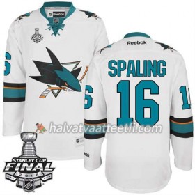 Reebok NHL San Jose Sharks Pelipaita Nick Spaling #16 Valkoinen Vieras 2016 Stanley Cup
