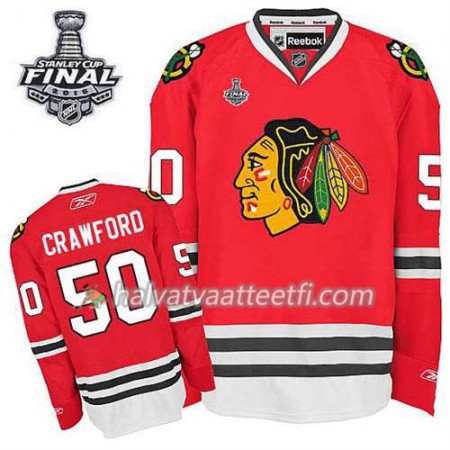 Lasten NHL Chicago Blackhawks Pelipaita Corey Crawford #50 Koti Punainen 2015 Stanley Cup