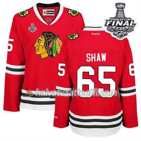 Reebok Naisten NHL Chicago Blackhawks Pelipaita Andrew Shaw #65 Koti Punainen 2015 Stanley Cup