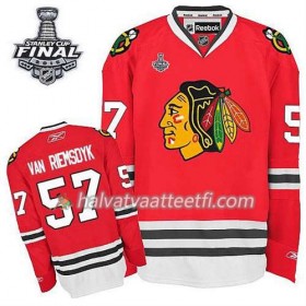 Reebok Miesten NHL Chicago Blackhawks Pelipaita Trevor Van Riemsdyk #57 Koti Punainen 2015 Stanley Cup