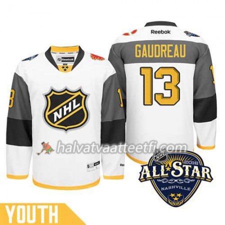 Lasten NHL 2016 All Star Premier-Calgary Flames Pelipaita Johnny Gaudreau #13 Valkoinen Paita