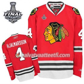Reebok Miesten NHL Chicago Blackhawks Pelipaita Niklas Hjalmarsson #4 Koti Punainen 2015 Stanley Cup