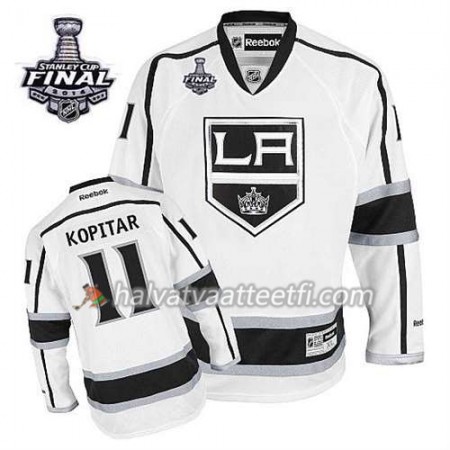 Reebok Miesten NHL Los Angeles Kings Pelipaita Anze Kopitar #11 Vieras Valkoinen 2014 Stanley Cup