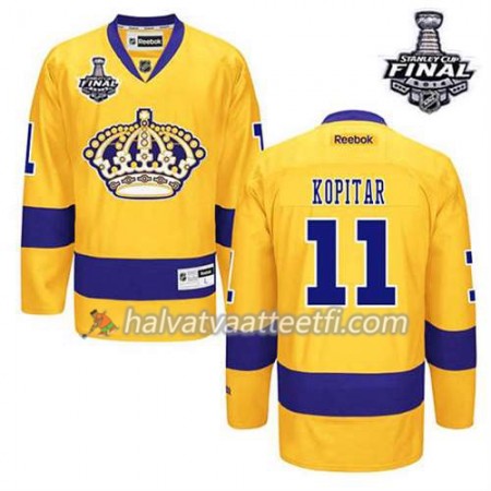Reebok Miesten NHL Los Angeles Kings Pelipaita Anze Kopitar #11 Kolmas Kulta 2014 Stanley Cup