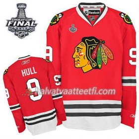 Reebok Miesten NHL Chicago Blackhawks Pelipaita Bobby Hull #9 Koti Punainen 2015 Stanley Cup