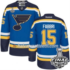Reebok NHL St. Louis Blues Pelipaita Robby Fabbri #15 Sininen Koti 2016 Stanley Cup