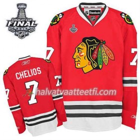 Reebok Miesten NHL Chicago Blackhawks Pelipaita Chris Chelios #7 Koti Punainen 2015 Stanley Cup