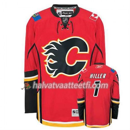 Reebok Miesten NHL Calgary Flames Pelipaita Jonas Hiller #1 Koti Punainen Reebok Miesten NHL Calgary Flames Pelipaita Jonas Hiller #1 Koti Punainen